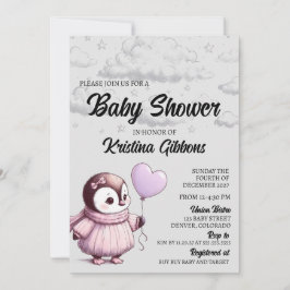 Invitación Penguin Baby Shower