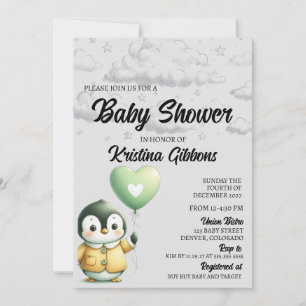 Invitación Penguin Baby Shower