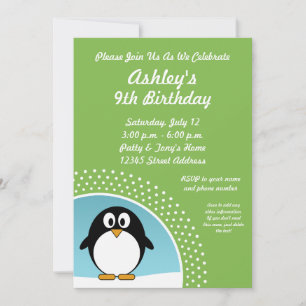 Invitación Penguin Birthday Party Invitation