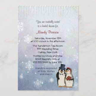 Invitación Penguin Boda Bridal Shower