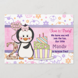 Invitación Penguin Cutie - Chica Segundo
