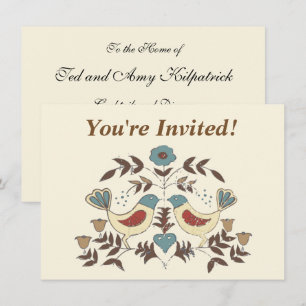 Invitación Pennsylvania Dutch Amish Hex Rótulo Bird Americana