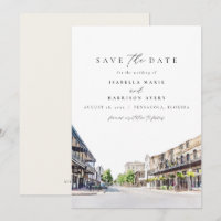 PENSACOLA Florida Watercolor Travel Save the Date