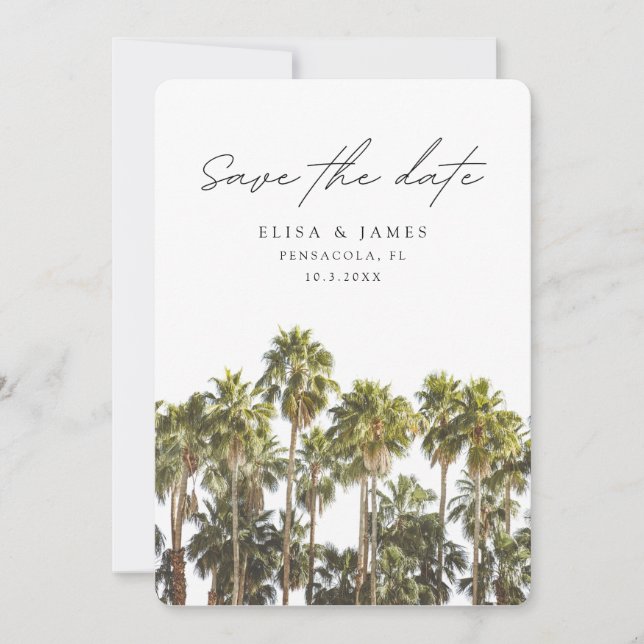 Invitación Pensacola Florida Wedding Save the Date (Anverso)