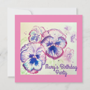 Invitación Pensamiento Pensamientos Flor Morada Floral Cumple