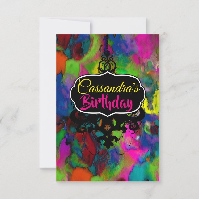 Invitación Pensamientos de color (más opciones) - RSVP / (Anverso)