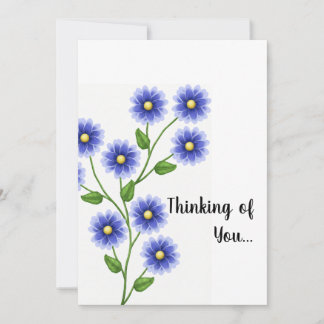 Invitación Pensando en Ti - Flor Azul
