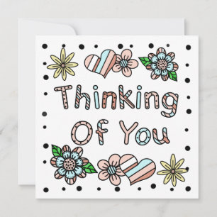 Invitación Pensando en ti Floral caprichosa