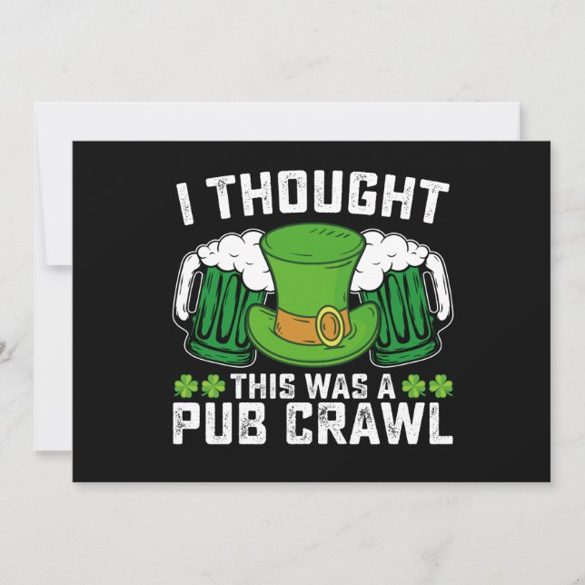 Invitación Pensé que era un día de pub en St Patrick (Anverso)