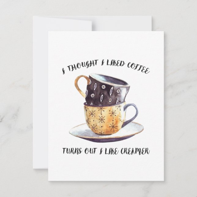 Invitación Pensé Que Me Gustaba El Café (Anverso)