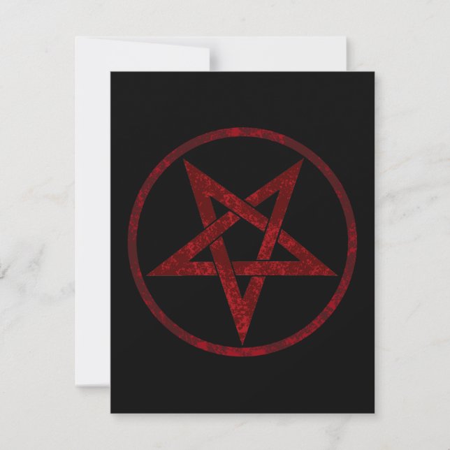 Invitación Pentagram del diablo Rojo (Anverso)