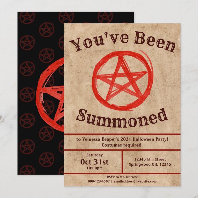 Invitación Pentagram Pentagram HallIoween (Anverso / Reverso)