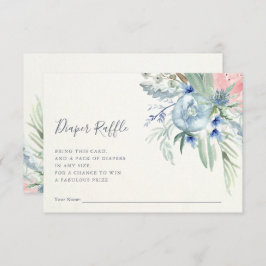 Invitación Peón azul y rosa| Baby Shower Diaper Raffle