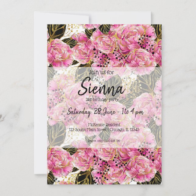 Invitación peonatos de oro rosado (Anverso)