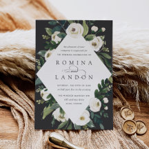 Peonía blanca | Boda de marco floral geométrico