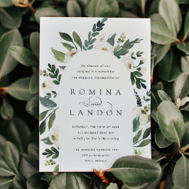 Invitación Peonía blanca | Boda del arco floral