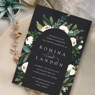 Invitación Peonía blanca   Boda del arco floral