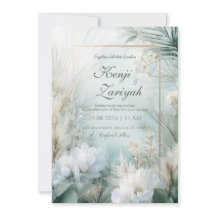 Peonía Blanca Dorada Hierba de Pampas Boda Tropica