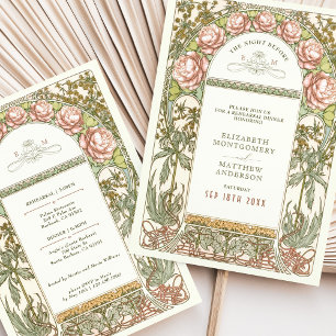 Invitación Peonía La Noche Antes de la Repetición de la Boda