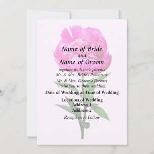 Invitación Peonía rosa oscuro