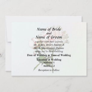 Invitación Peonía Rosa Pálido y Capullo