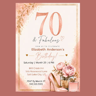 Invitación Peonía y perfume: Fabuloso 70 cumpleaños