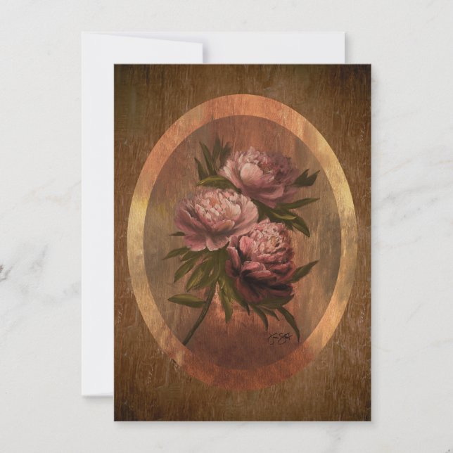 Invitación Peonías 4 x 5.6" (Anverso)