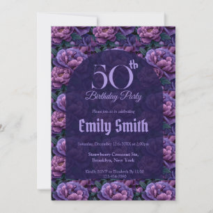 Invitación Peonías de Moda para Fiesta de Cumpleaños