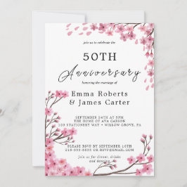 Invitación Peonías románticas 50 aniversario de bodas