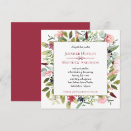 Invitación Peonías rosadas y eucalipto Floral decorativo