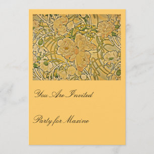 Invitación Peonies de Mucha