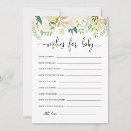 Invitación Peonies Gold Purpurina Baby desea Baby Shower