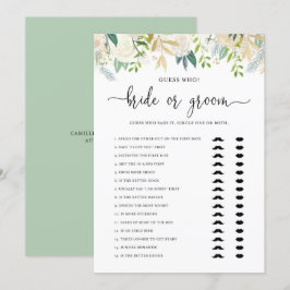 Invitación Peonies Gold Purpurina Novia o Groom Shower Game