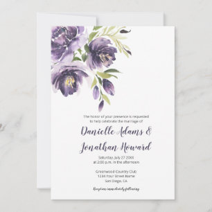 Invitación Peonies Purple Lavender - Boda Purple Back