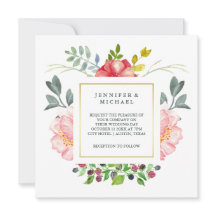 Peonies rosados bonitos de la acuarela con la boda