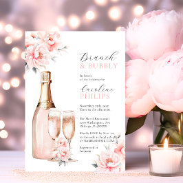 Invitación Peonies Rubor Brunch rosado y ducha de BRIDAL burb