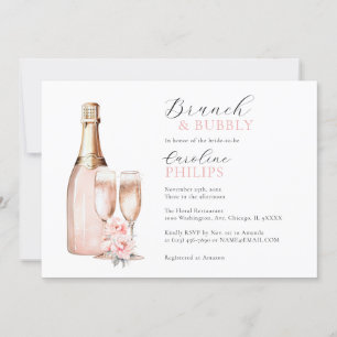 Invitación Peonies Rubor Brunch rosado y ducha de BRIDAL burb