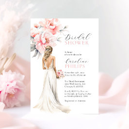 Invitación Peonies Rubor Ropa de novia rosa BRIDAL DUCHA