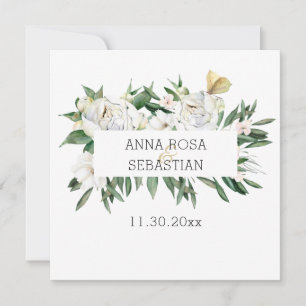 Invitación *~* PEONY AR15 QR FOTO RSVP Boda Floral Invita