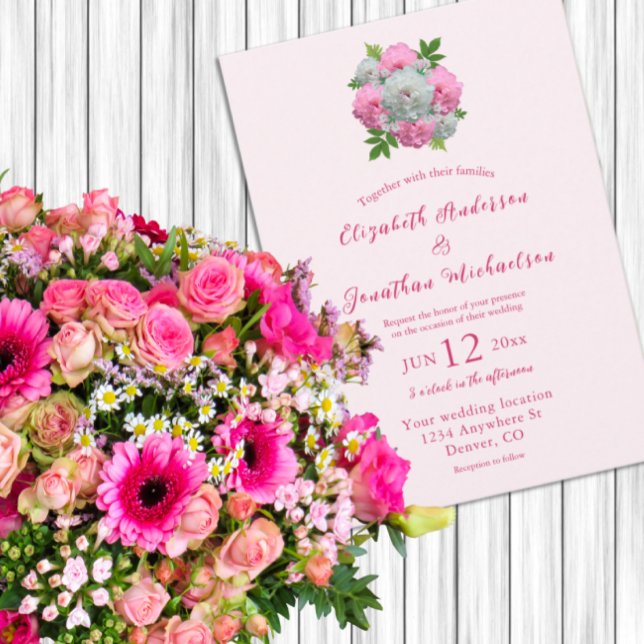 Invitación Peony Bouquet Boda (Subido por el creador)