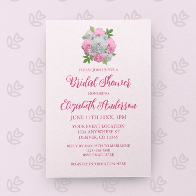 Invitación Peony Bouquet Bridal Shower (Subido por el creador)