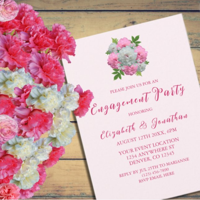 Invitación Peony Bouquet Engagement Party (Subido por el creador)
