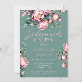 Invitación Peony Bouquet In Watercolor Bridesmaids Luncheon