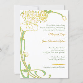Invitación Peony de Art Nouveau