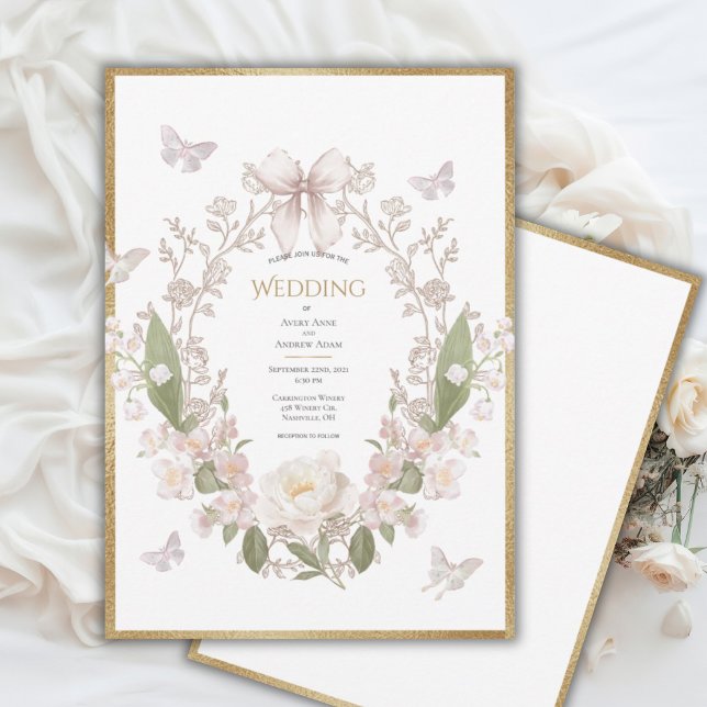 Invitación Peony Floral Vintage Wedding (Subido por el creador)
