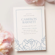 Peony Garden Dusty Blue Floral Bridal Shower