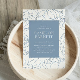 Invitación Peony Garden Dusty Blue Floral Bridal Shower
