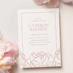 Invitación Peony Garden Dusty Rosa Pink Floral Bridal Shower