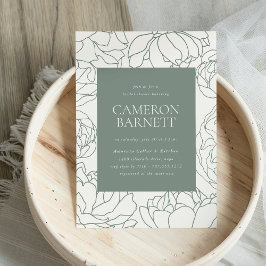 Invitación Peony Garden Sage Green Floral Bridal Shower