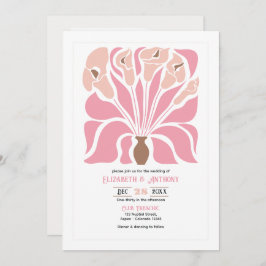 Invitación Peony & Mocha Abstract Floral Boho Wedding